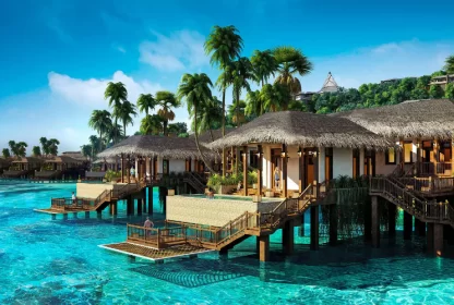 Which was the first resort built in the Maldives?